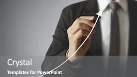  Presentation with graphics - Beautiful theme featuring hand success - businessman drawing graphics a growing backdrop and a gray colored foreground