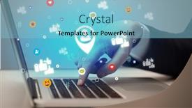  Presentation with surfing - Slide deck having hand-surfing-on-the-social background and a light blue colored foreground