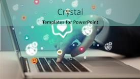  Presentation with social media - Audience pleasing slides consisting of hand-surfing-on-the-social backdrop and a seafoam green colored foreground