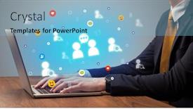  Presentation with surfing - Slides consisting of hand-surfing-on-the-social background and a light blue colored foreground