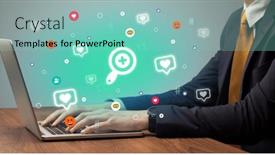  Presentation with surfing - Slide set having hand-surfing-on-the-social background and a seafoam green colored foreground