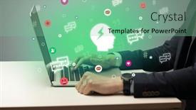  Presentation with surfing - Slides consisting of hand-surfing-on-the-social background and a seafoam green colored foreground