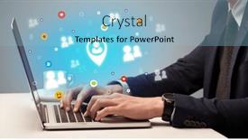  Presentation with surfing - Slide deck featuring hand-surfing-on-the-social background and a light blue colored foreground