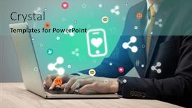  Presentation with surfing - Slide deck with hand-surfing-on-the-social background and a seafoam green colored foreground