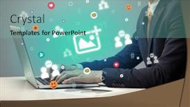  Presentation with surfing - Slides featuring hand-surfing-on-the-social background and a seafoam green colored foreground