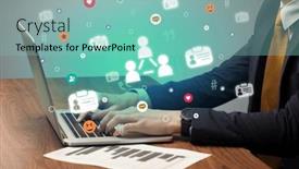  Presentation with surfing - Presentation theme with hand-surfing-on-the-social background and a seafoam green colored foreground