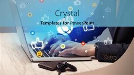  Presentation with surfing - Slides enhanced with hand-surfing-on-the-social background and a light blue colored foreground