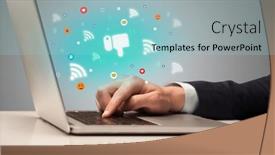  Presentation with surfing - Slide deck featuring hand-surfing-on-the-social background and a light blue colored foreground