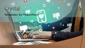  Presentation with surfing - Presentation theme consisting of hand-surfing-on-the-social background and a seafoam green colored foreground