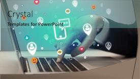  Presentation with surfing - Slide deck with hand-surfing-on-the-social background and a seafoam green colored foreground