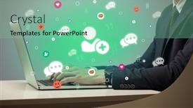  Presentation with surfing - Presentation theme enhanced with hand-surfing-on-the-social background and a seafoam green colored foreground