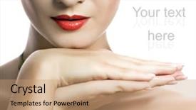  Presentation with creative - Beautiful presentation theme featuring hand surgery - beautiful young woman with creative backdrop and a coral colored foreground