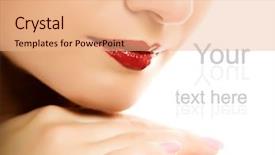  Presentation with creative - Presentation design enhanced with hand surgery - creative fashion make-up background and a coral colored foreground