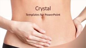  Presentation with slim belly - Cool new presentation design with hand surgery - slim belly isolated white background backdrop and a lemonade colored foreground