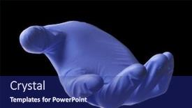  Presentation with surgery - Slides featuring hand-surgery-doctor-glove-isolated background and a navy blue colored foreground