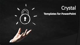  Presentation with chalk stencils - Amazing PPT theme having hand take white chalk locker backdrop and a black colored foreground