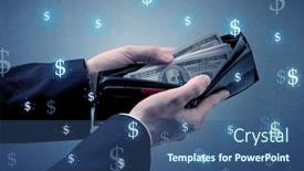  Presentation with hand cute dolls and toy - Presentation enhanced with hand takes out dollar money from a wallet with dollar symbol wallpaper background and a ocean colored foreground