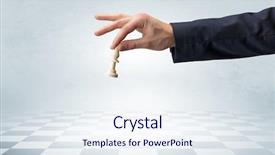  Presentation with step - Colorful slides enhanced with hand taking his next step backdrop and a sky blue colored foreground