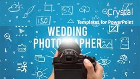  Presentation with digital - Presentation design having hand-taking-picture-with-digital background and a teal colored foreground