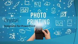  Presentation with digital - Presentation having hand-taking-picture-with-digital background and a teal colored foreground