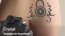  Presentation with colorful hand prints - Slides consisting of hand tattooing colorful communication leadership background and a  colored foreground