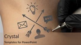  Presentation with leadership - Amazing theme having hand tattooing colorful communication leadership backdrop and a coral colored foreground