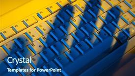  Presentation with data privacy - PPT theme featuring hand theft of data background and a ocean colored foreground