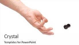  Presentation with roll - Theme consisting of hand throwing two dices isolated background and a white colored foreground