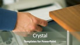  Presentation with printer machine - Presentation having hand to be seen fax background and a gray colored foreground