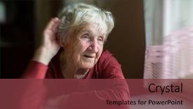  Presentation with hearing - PPT layouts enhanced with hand to her ear moving background and a tawny brown colored foreground