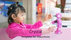  Presentation with child friendship - Audience pleasing presentation consisting of hand to the robot backdrop and a coral colored foreground