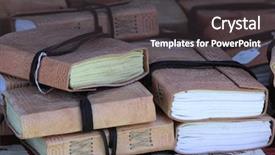  Presentation with bound - Theme having hand tooled leather bound background and a dark gray colored foreground