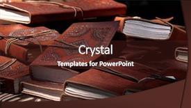  Presentation with bound - Presentation design with hand tooled leather bound background and a tawny brown colored foreground
