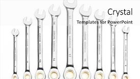  Presentation with set of sauces in white - Presentation theme with spanner - set of wrenches isolated background and a white colored foreground