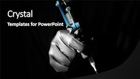  Presentation with tattoo - Cool new slide set with tattoo machine on black background backdrop and a black colored foreground