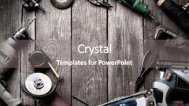  Presentation with hand tools - Cool new PPT theme with hand tools screwdriver drill saw backdrop and a gray colored foreground