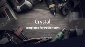  Presentation with hand tools - Amazing PPT layouts having hand tools screwdriver drill saw backdrop and a gray colored foreground