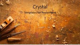  Presentation with wood tools - Amazing slide deck having hand tools wood drill jig backdrop and a gold colored foreground