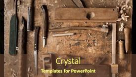  Presentation with wood-tools - Slide deck consisting of hand-tools-wood-drill-jig background and a tawny brown colored foreground