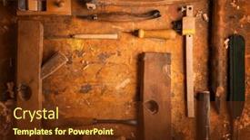  Presentation with wood-tools - PPT layouts featuring hand-tools-wood-drill-jig background and a tawny brown colored foreground