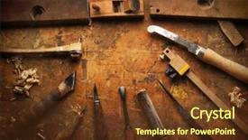  Presentation with wood tools - Audience pleasing theme consisting of hand tools wood drill jig backdrop and a  colored foreground