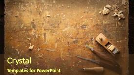  Presentation with chisel - Beautiful theme featuring hand tools wood drill jig backdrop and a tawny brown colored foreground