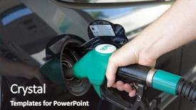  Presentation with fuel tank - Cool new slides with hand topping up car tank backdrop and a dark gray colored foreground