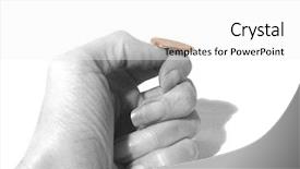  Presentation with tossing - Cool new slide deck with hand tossing a coin backdrop and a white colored foreground