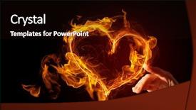  Presentation with hearts - Beautiful presentation design featuring hand touch glowing love hearts backdrop and a  colored foreground