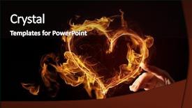  Presentation with hearts - Colorful presentation design enhanced with hand touch glowing love hearts backdrop and a  colored foreground