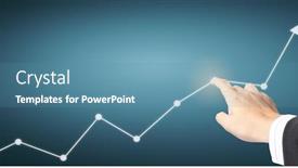  Presentation with financial market - Audience pleasing slides consisting of hand-touching-a-graphs backdrop and a teal colored foreground