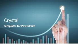  Presentation with financial market - Slide deck with hand-touching-a-graphs background and a teal colored foreground