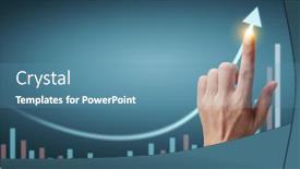  Presentation with financial analysis - Cool new slides with hand-touching-a-graphs backdrop and a teal colored foreground