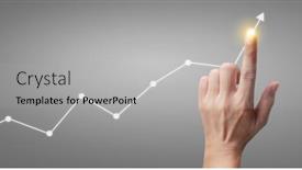  Presentation with financial market - Beautiful slide deck featuring hand-touching-a-graphs backdrop and a light gray colored foreground
